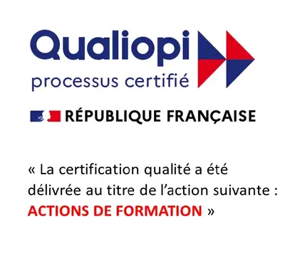 Logo permettant de signaler la certification QUALIOPI du centre de formation